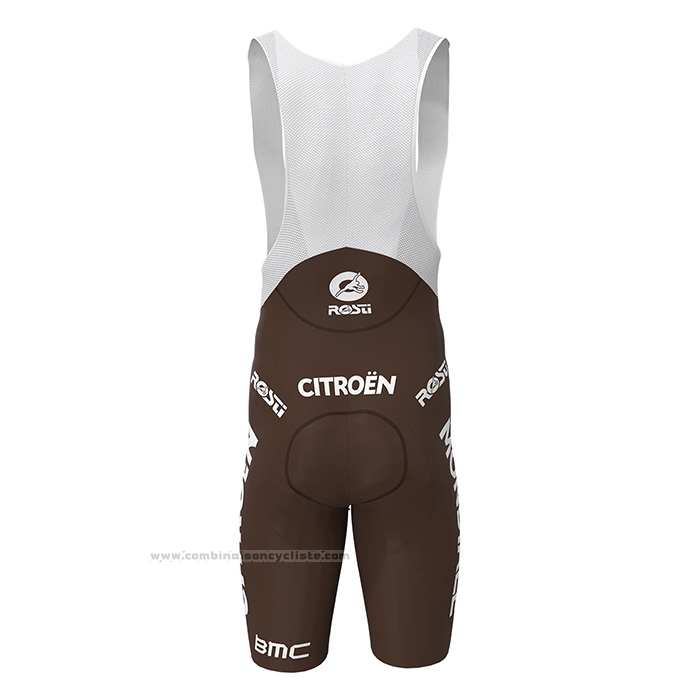 2022 Maillot Cyclisme Ag2r La Mondiale Blanc Marron Manches Courtes et Cuissard